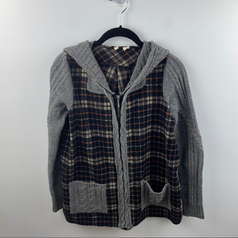 Moth Plaid Hoodie Zip Up